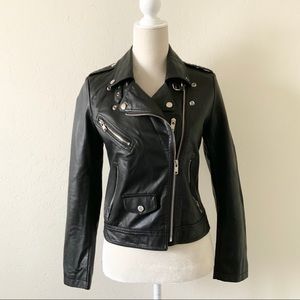 Faux leather moto jacket